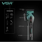 ماشین اصلاح VGR V-271 | موتور ۸۰۰۰ تا ۱۱۰۰۰ دور، تیغه کربن استیل و سرامیک، ۶ شانه اصلاح - تصویر 4