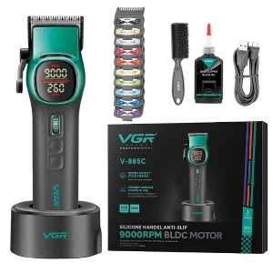 ماشین اصلاح سر و صورت وی جی آر مدل V-885C رنگ فیروزه‌ای
