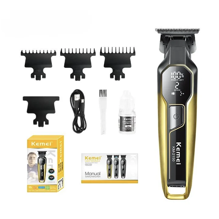 ماشین اصلاح موی صورت کیمی KM-2150 با بدنه تمام فلزی و نمایشگر دیجیتال ماشین اصلاح موی صورت کیمی مدل KM-2150 | خطزن حرفهای با موتور 9000 دور و بدنه فلزی - تصویر 1