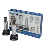 ست ماشین اصلاح کیمی KM-8565 2in1 | حجم‌زن و خط‌زن، بدنه فلزی، 8 شانه اصلاح - تصویر 2