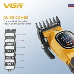ماشین اصلاح حرفه‌ای وی جی ار V-886C با تیغه سرامیکی و استند شارژ