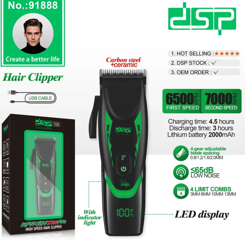 ماشین اصلاح موی سر حرفهای دیاسپی مدل DSP 91888 سری SuperXtreme X4000 Pro ماشین اصلاح موی سر حرفهای دیاسپی مدل DSP 91888 سری SuperXtreme X4000 Pro