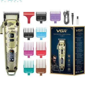 ماشین اصلاح موی سر و صورت وی جی آر V-005 با نمایشگر LED