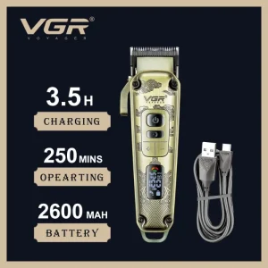 ماشین اصلاح موی سر و صورت وی جی آر V-005 با نمایشگر LED