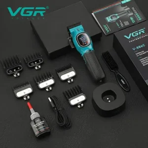 ماشین اصلاح حرفه‌ای وی جی ار V-886C با تیغه سرامیکی و استند شارژ